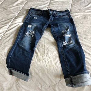 Express cropped low rise skinny jeans.